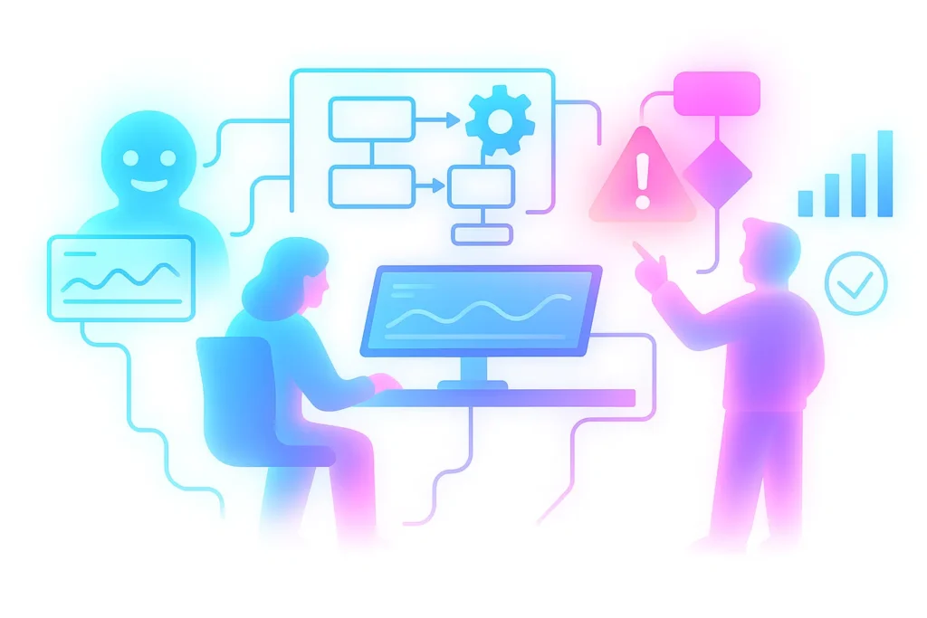 Artificial intelligence agents support process control, situational awareness, and deviation handling in a distributed operating environment.